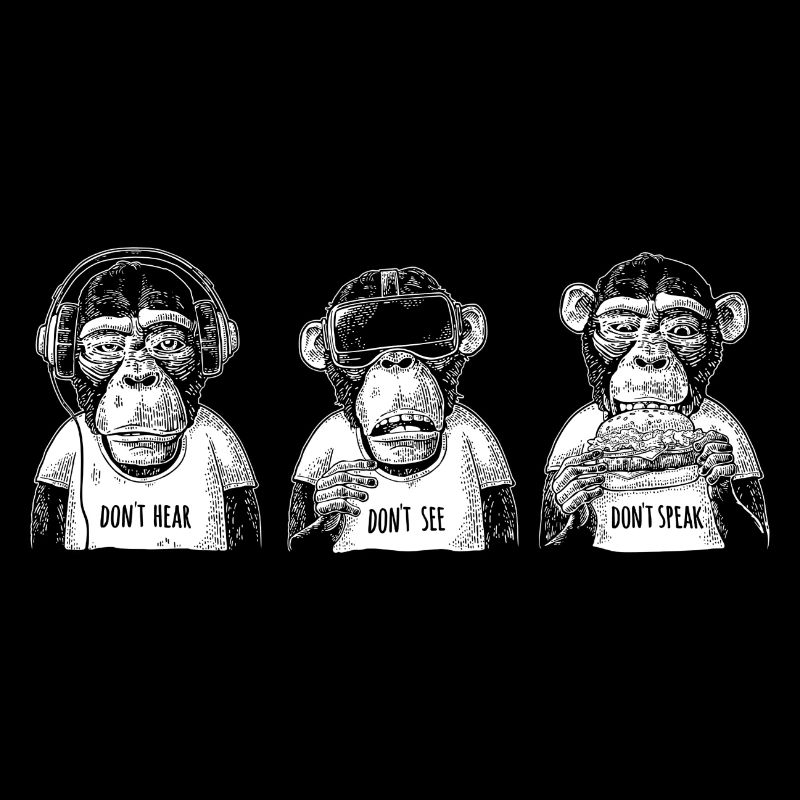 singes muets, sourds et aveugles