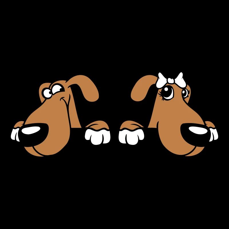 2 Équipe de chiens Deux amis Amour Couple Amoureux