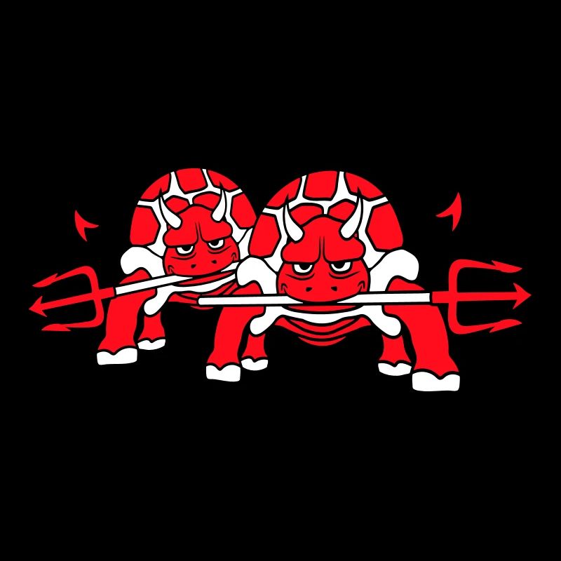 2 Schildkröte Teufel Hölle Team Böse Dämon Freunde