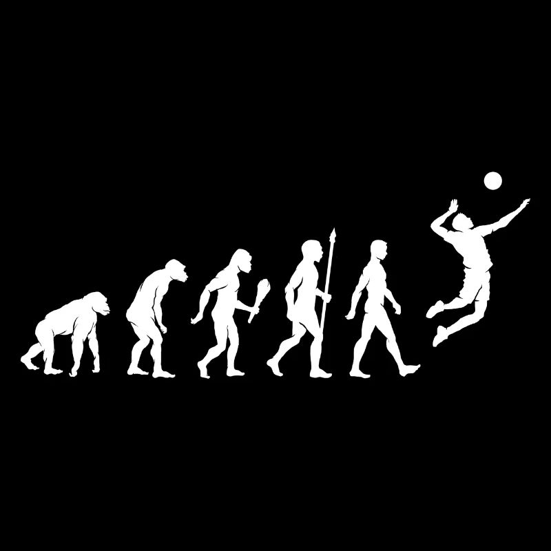 Lustige Volleyball Evolution Volleyball Spieler