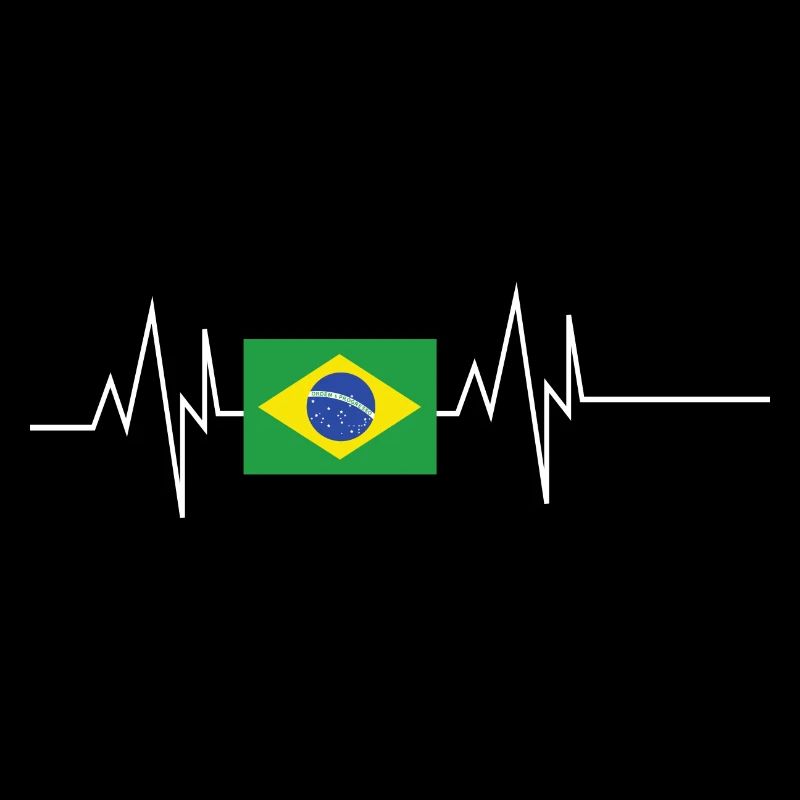 Drapeau du Brésil Heartbeat