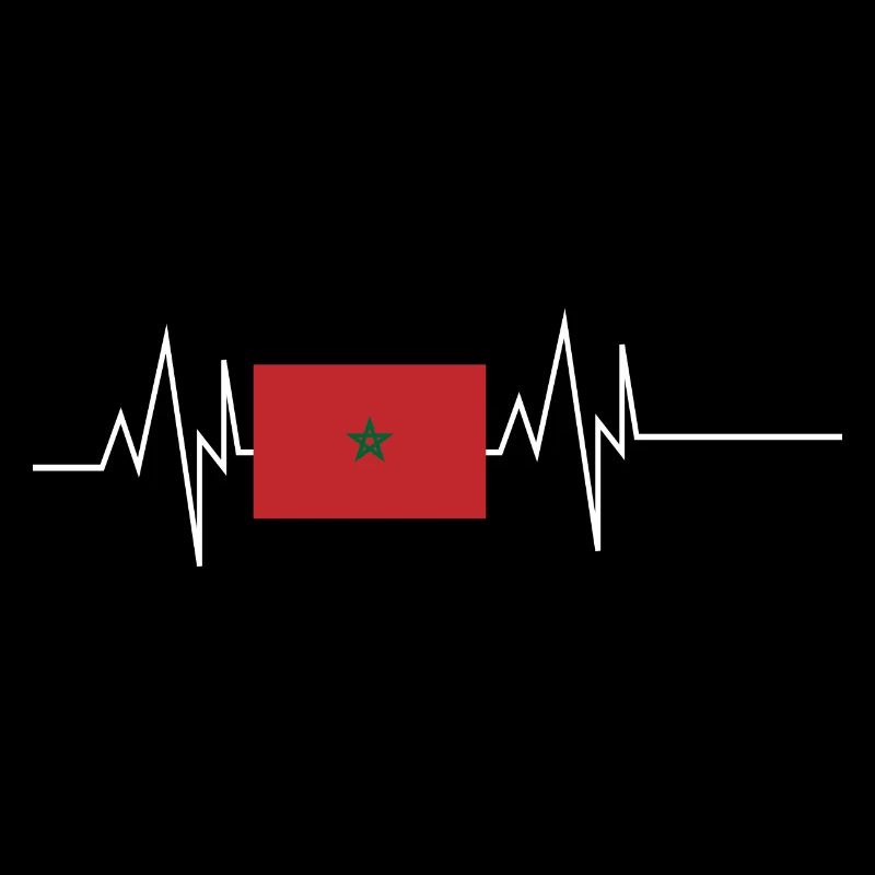 Marokko Flagge Herzschlag