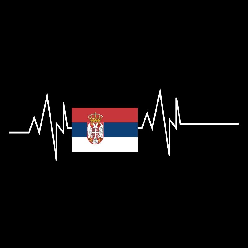 Serbien Flagge Herzschlag