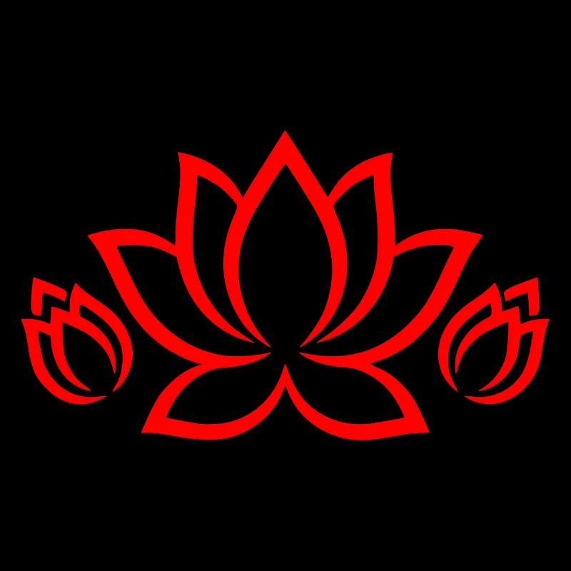 Red Lotus Silhouette – Floral Mandala Pattern