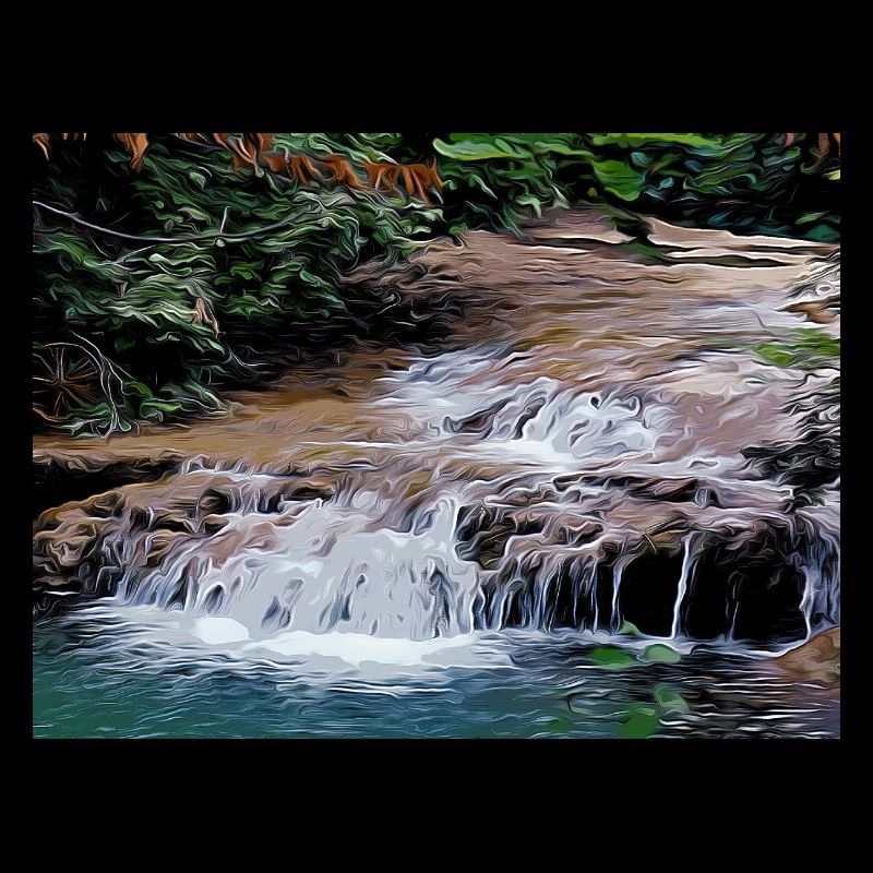 Dessin de la Provence - Petite cascade de rivière