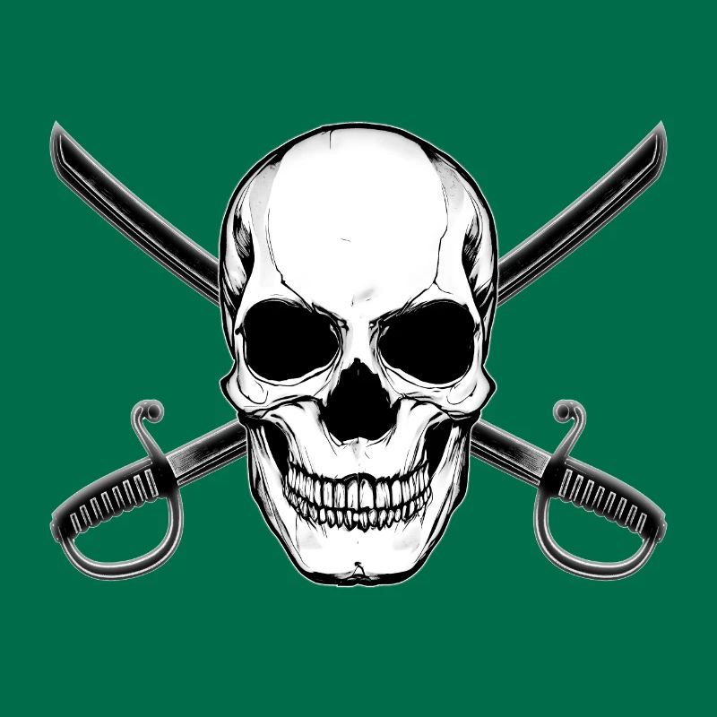 Crâne de drapeau pirate avec épées
