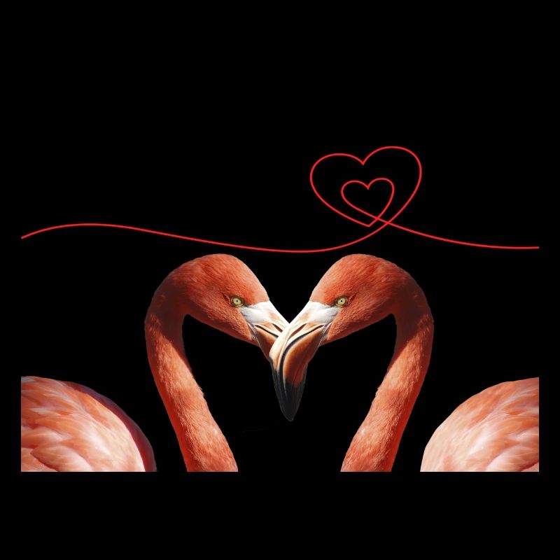 Große Flamingo-Liebe