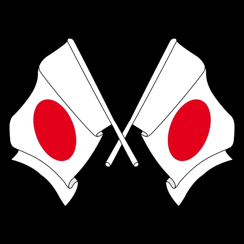 Zwei Flaggen durchquerten Japan