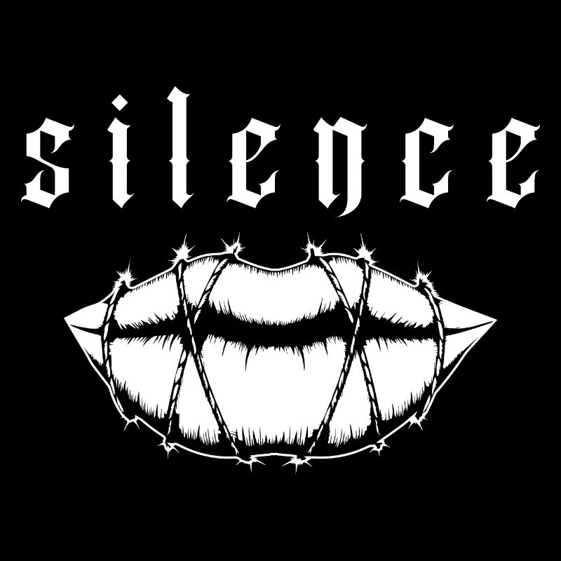 Freedom Silence Silence - Lips in Barbed Wire
