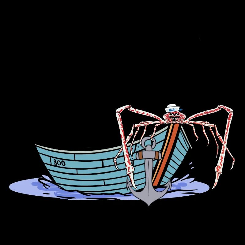 maritim Matrose Boot Seemann Moin Ahoi Krabbe