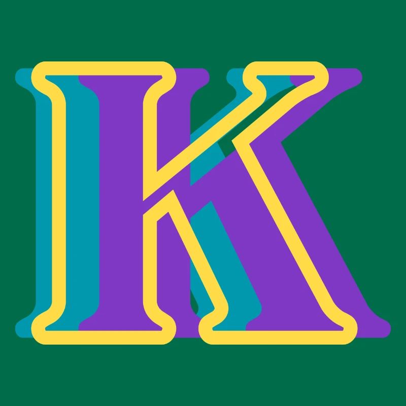 Lettre k multicolore