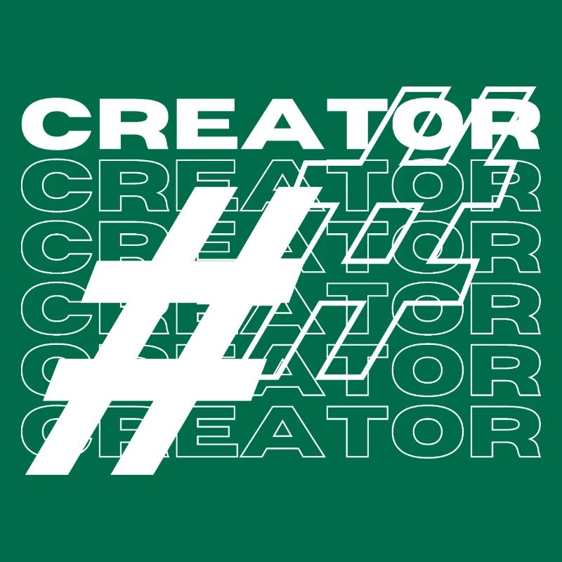 Creator Hashtag Typography