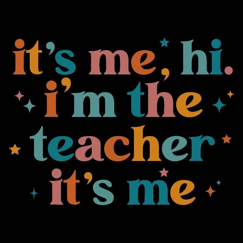 Colorful Teacher Identity Typography