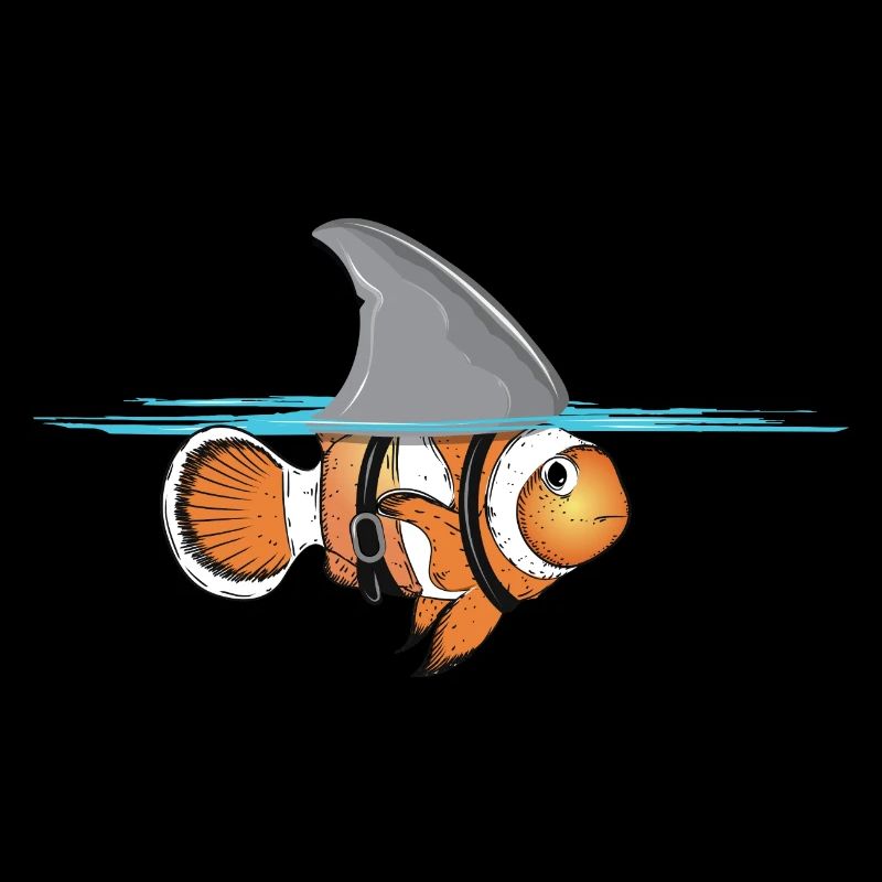 Clownfisch mit Haifischflossen Kostüm