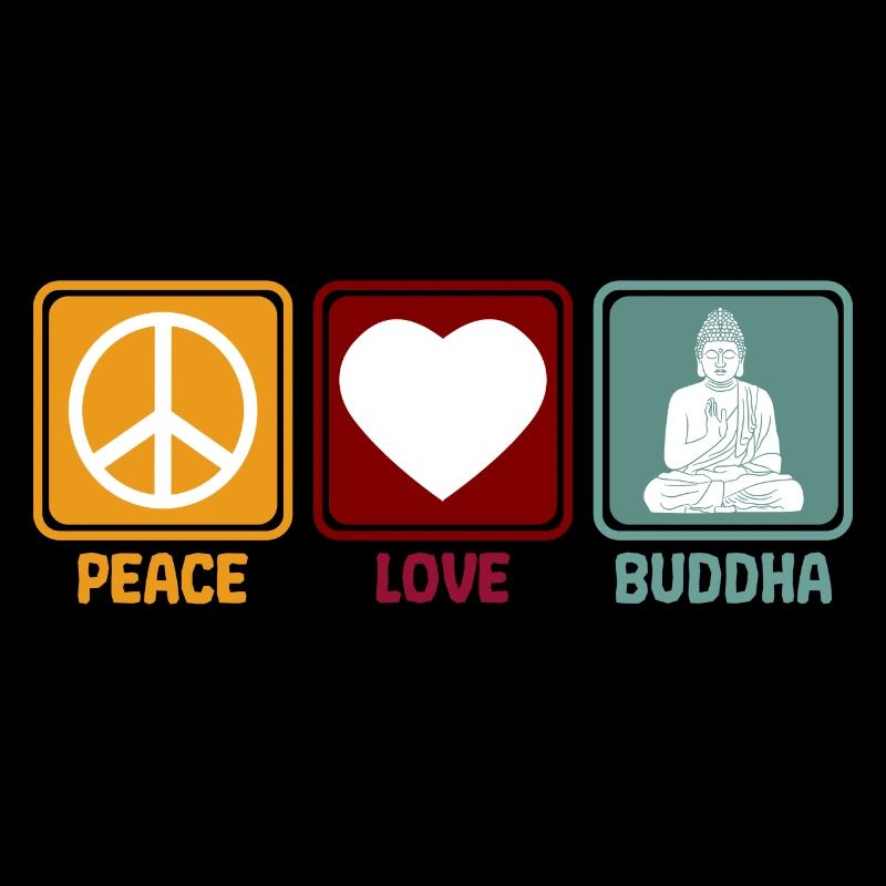 Buddha Peace Love saying retro for Buddhist