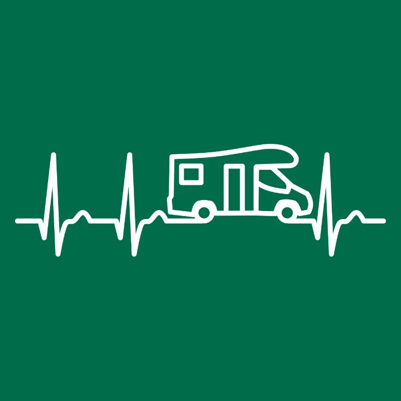 Heart Curve - Pulse - Camping - ECG Camper Caravan