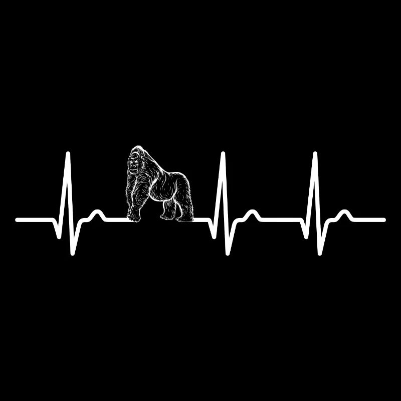 Courbe ECG - Courbe cardiaque - Pouls - Gorille - Singe