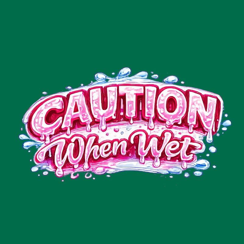 Caution When Wet Funny Flirty Statement Tee pun sp