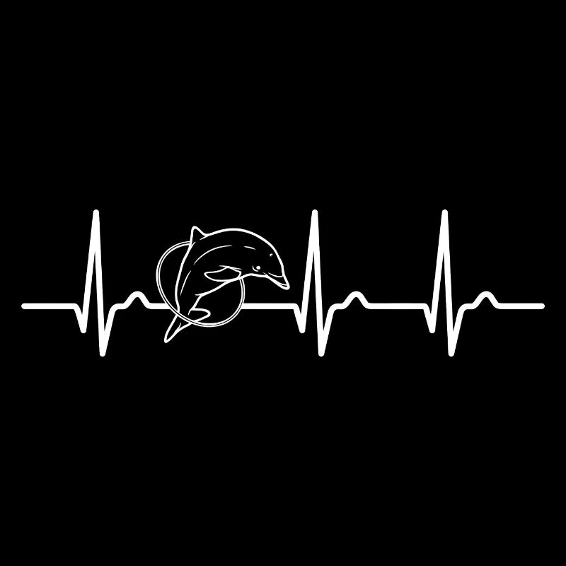 ECG curve - heart curve - pulse - dolphin - sea