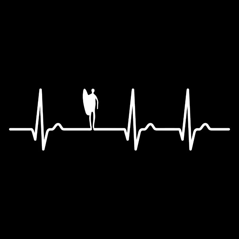 ECG curve - heart curve - surfing - surfer - beach