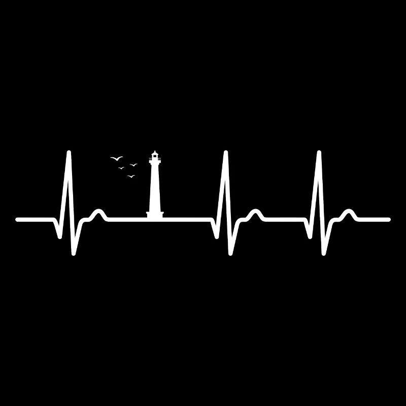 ECG curve - heart curve - pulse - lighthouse