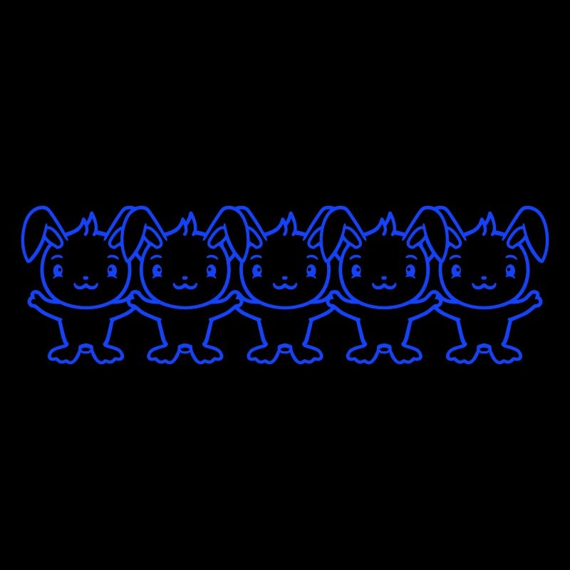5 Bunnies Five Friends Team Crew Human Chain Hands