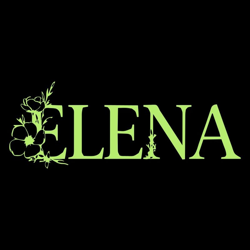 Elena | Nom avec fleur (vectorgraphique)