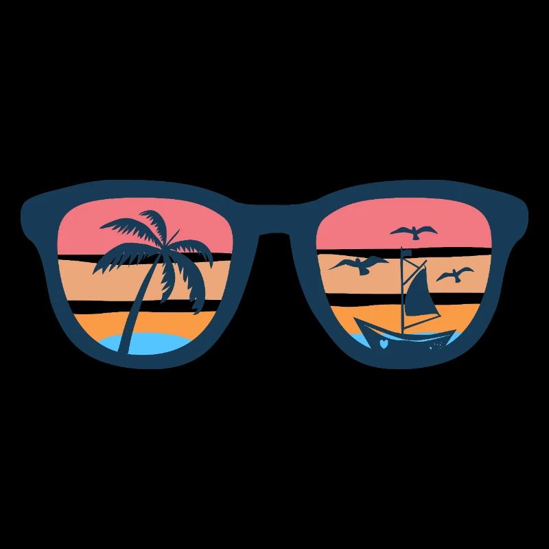 Palm Beach Été Coucher de soleil Lunettes Soleil