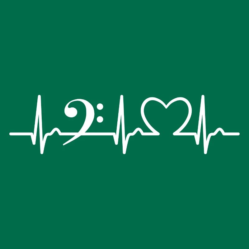 Courbe ECG - courbe cardiaque - musique - clef basse