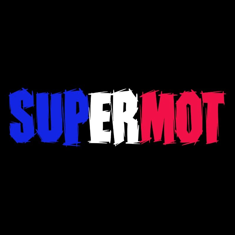 Supermot logo blue white red