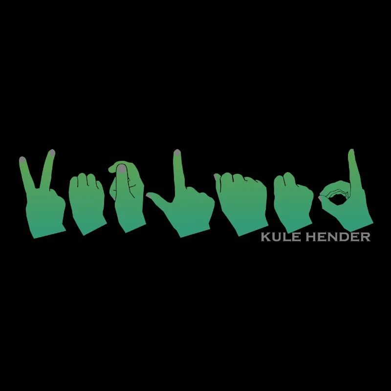 Hand alphabet Vetland green gradient 2