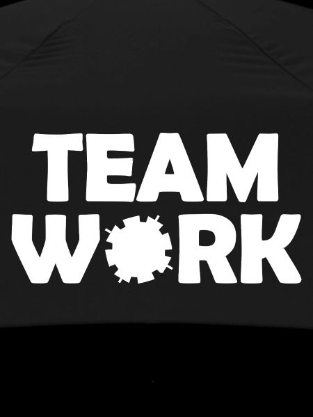 Teamwork Zahnräder Motiv