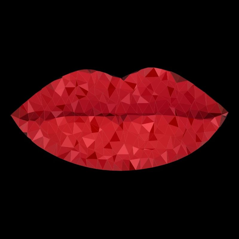 Lèvres Géométriques Rouge Intense