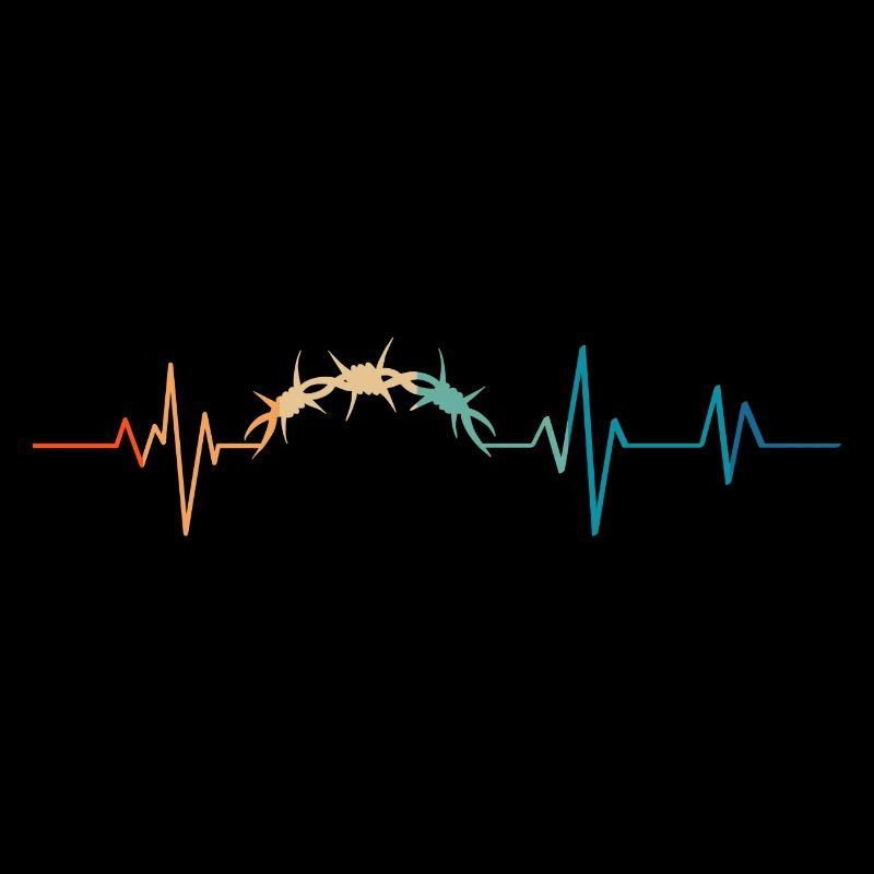 Retro Heartbeat Barbed Wire