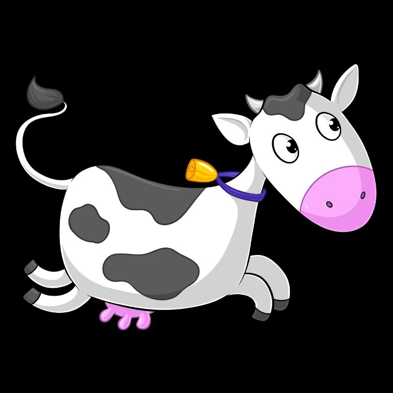 Galloping cartoon cow