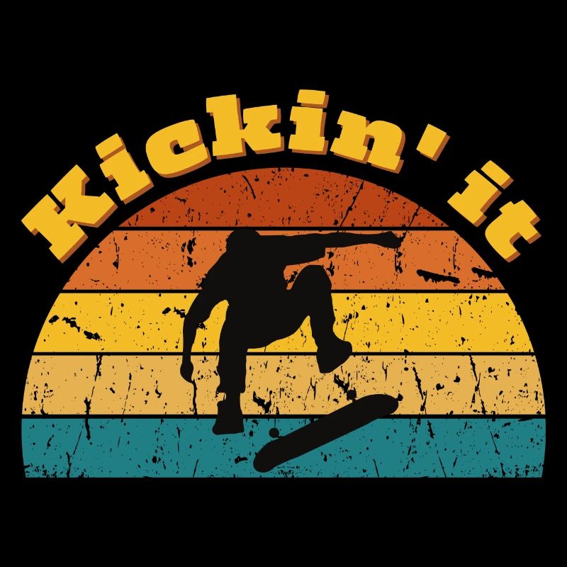 Skateboard Skateboarding Retro Sunset