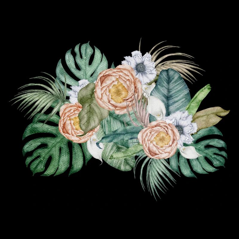 Fleurs aquarelles nudes