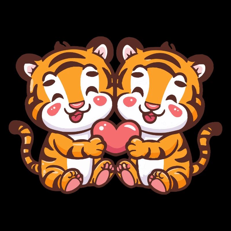 Tiger Comic Paar Liebe