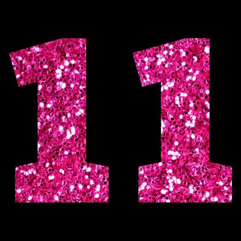 Nummer 11 Pink Glitter - 11. Geburtstag