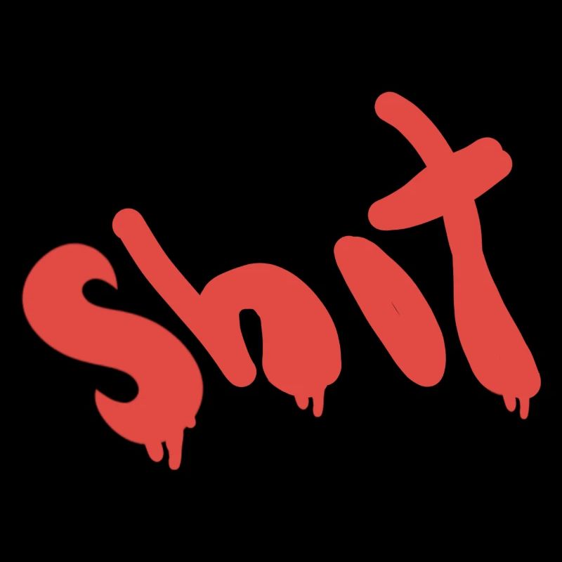 Shit text in red