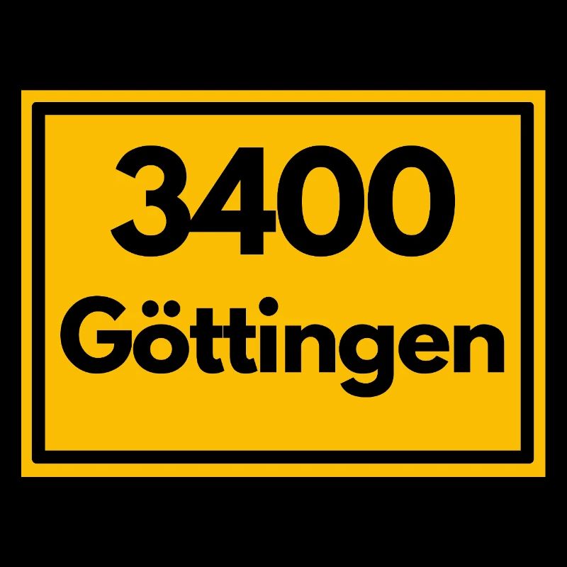 Town sign - then retro old zip code 3400 GÖTTINGEN
