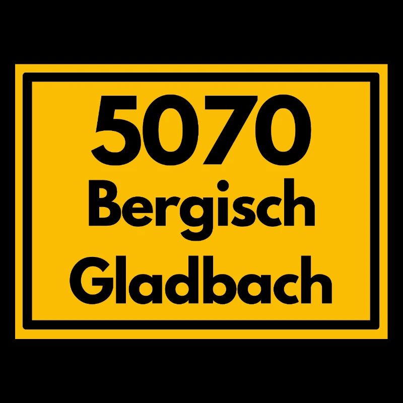 Panneau de la ville ancien code postal 5070 BERGISCH GLADBACHi