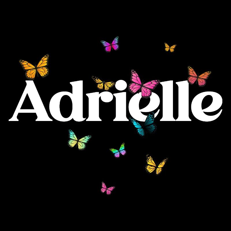 Schöner Mädchenname mit Schmetterlingen ADRIELLE