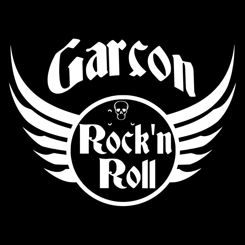 Garçon Rock and Roll Crâne Ailes Blanc