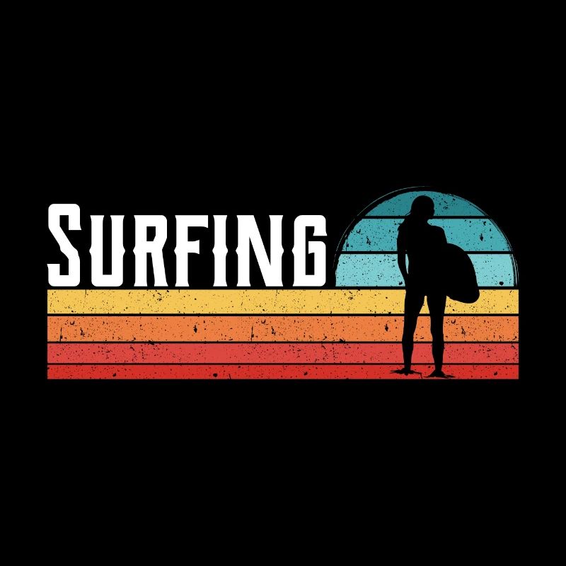 Surfing Surfer Retro Vintage