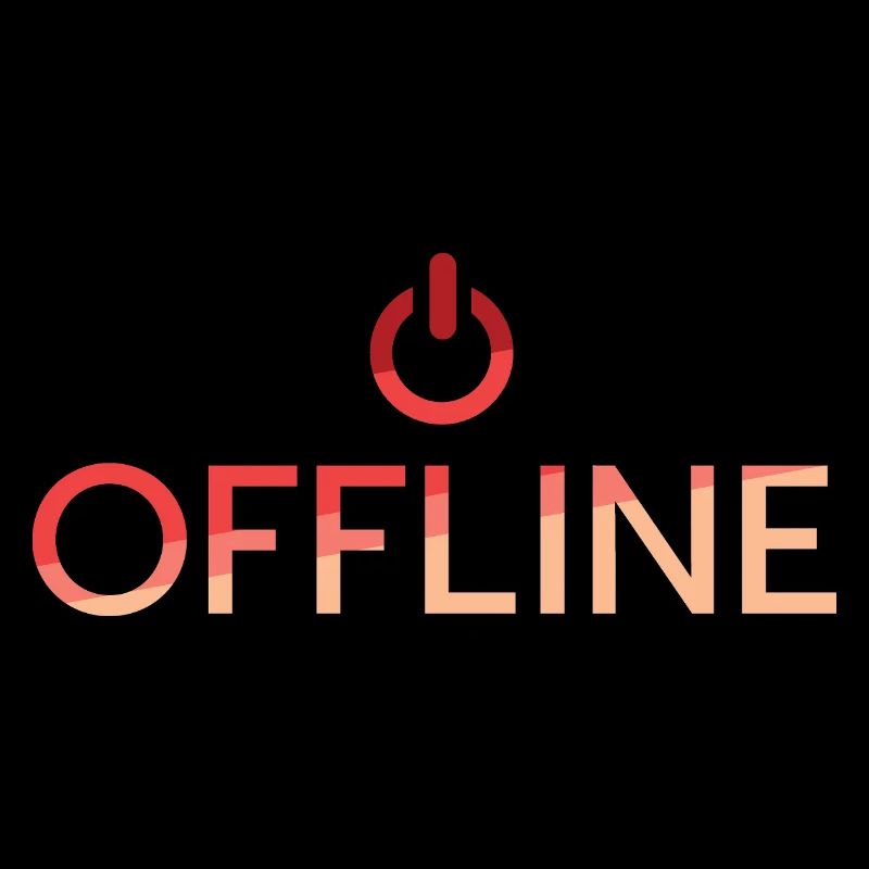 offline Schriftzug - roter off button