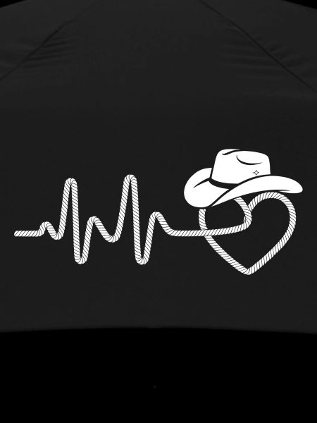 Heartbeat with cowboy hat