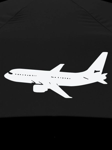 Airplane silhouette on white