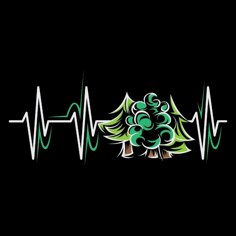 Wald Herzschlag Bäume Symbol Puls Ekg icon Grafik