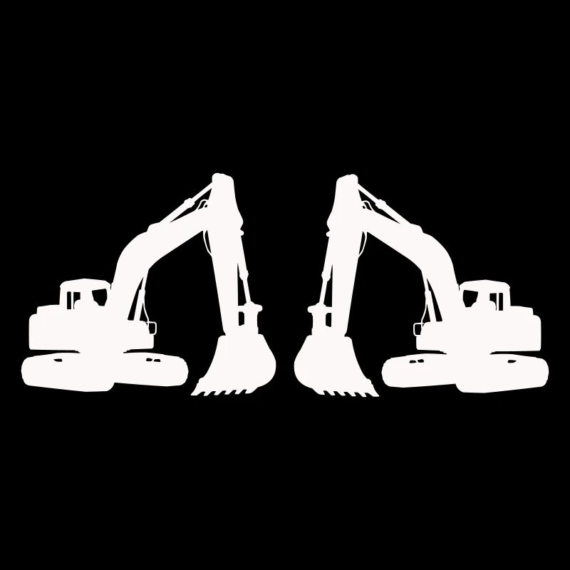 Doppel Bagger Silhouette